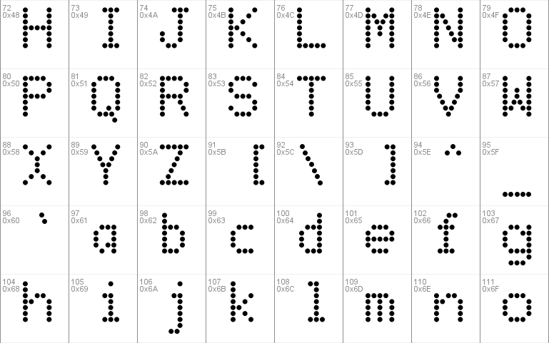 dot matrix font for word